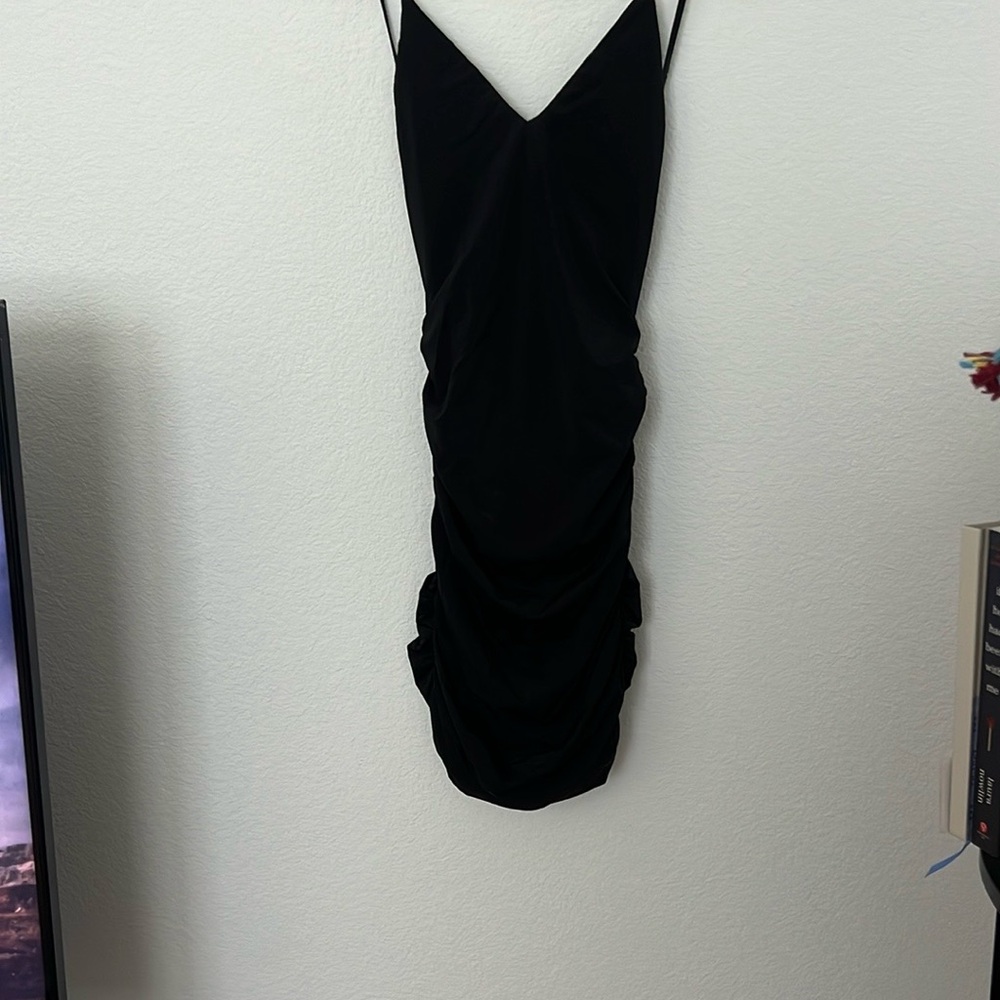 Tiger Mist Black Ruched Mini Dress - Picture 6 of 6
